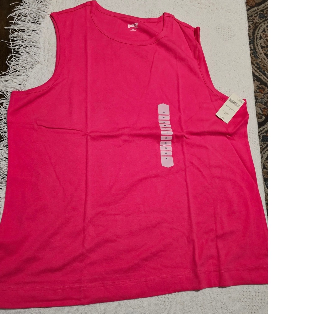Duluth Trading Co Womens XXL Pink Sleeveless Cotton Tank Top 37303 RYO